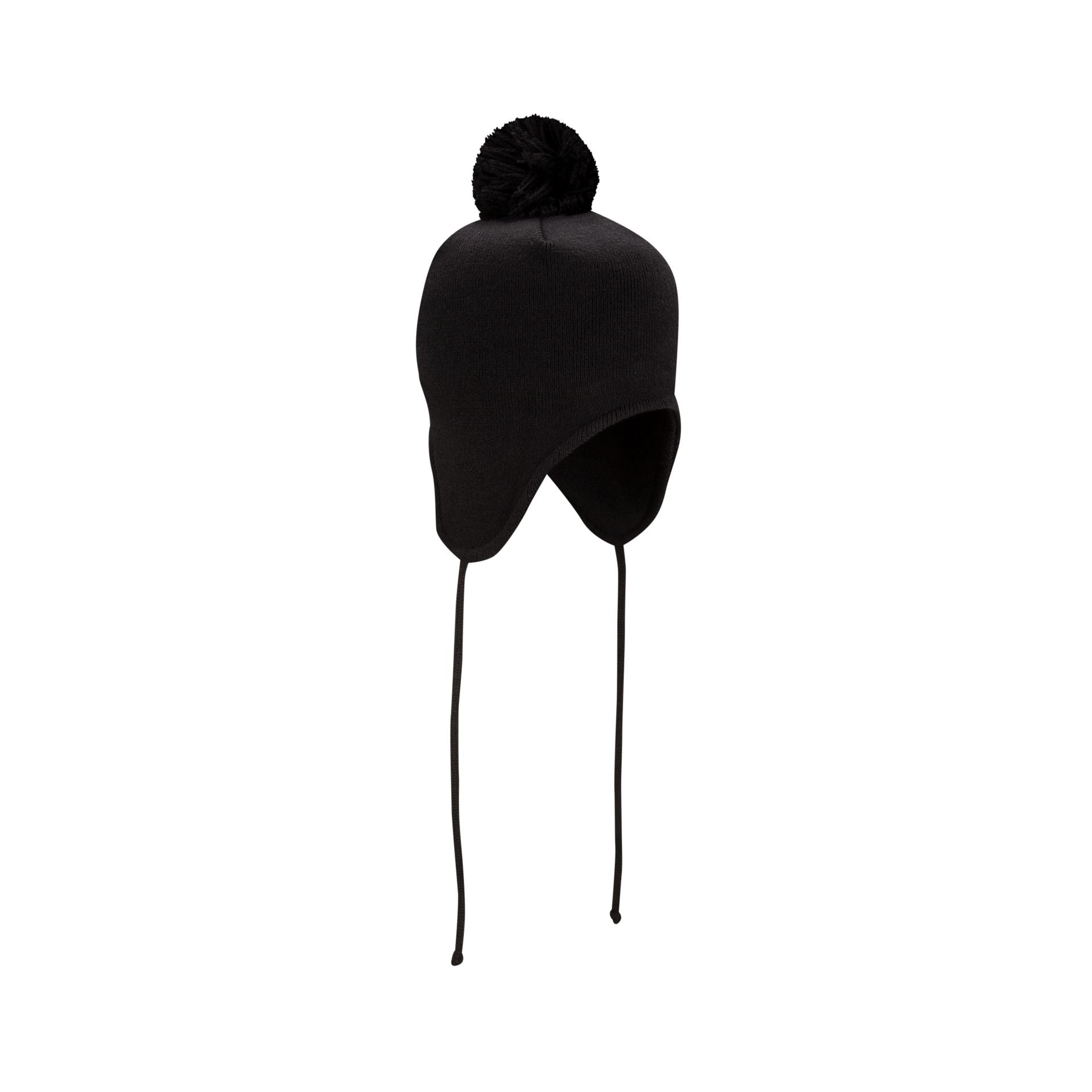 New Era Cap Black Pom Knit Ear Flap Hat