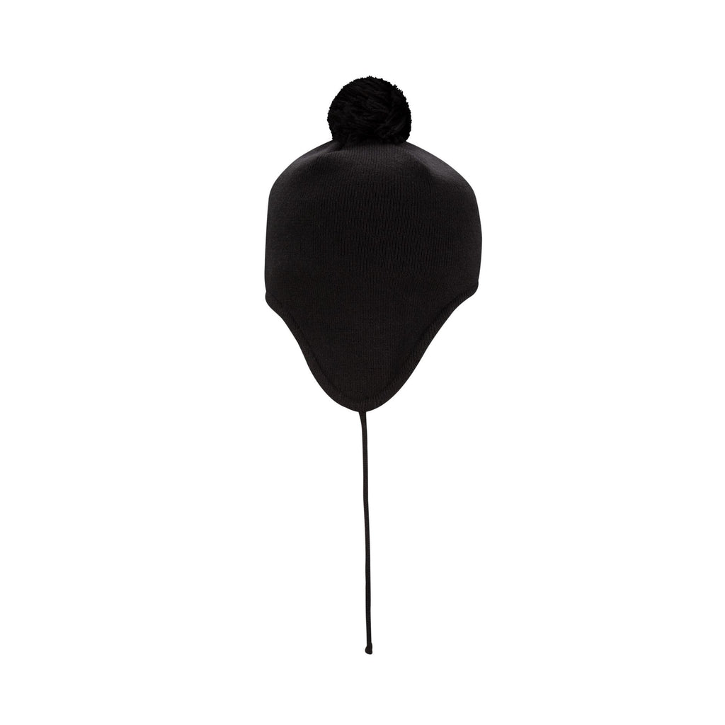 New Era Cap Black Pom Knit Ear Flap Hat
