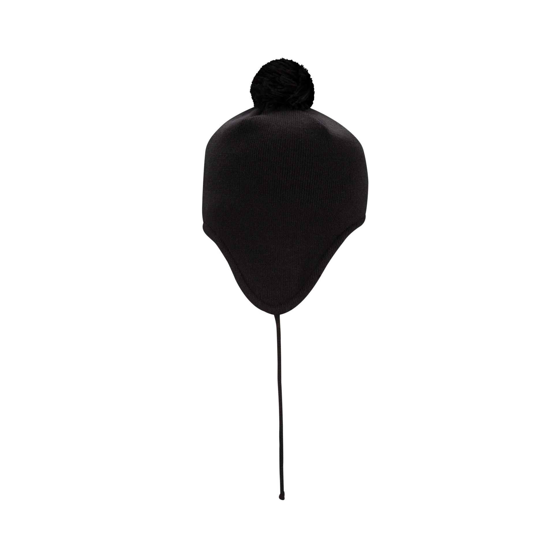 New Era Cap Black Pom Knit Ear Flap Hat