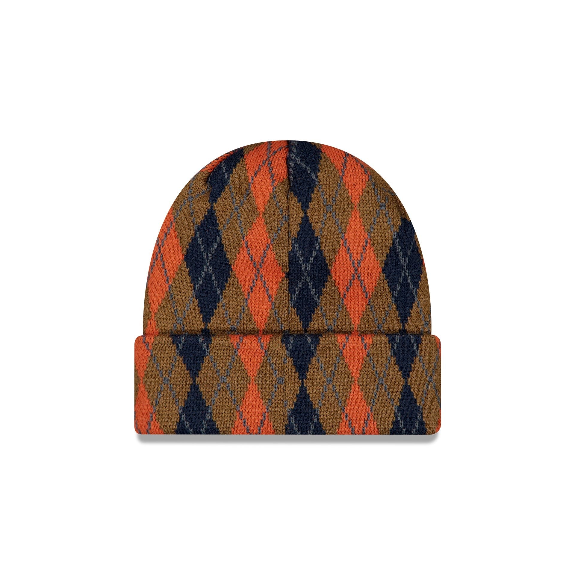 New Era Cap Argyle Check Walnut Cuff Knit Hat