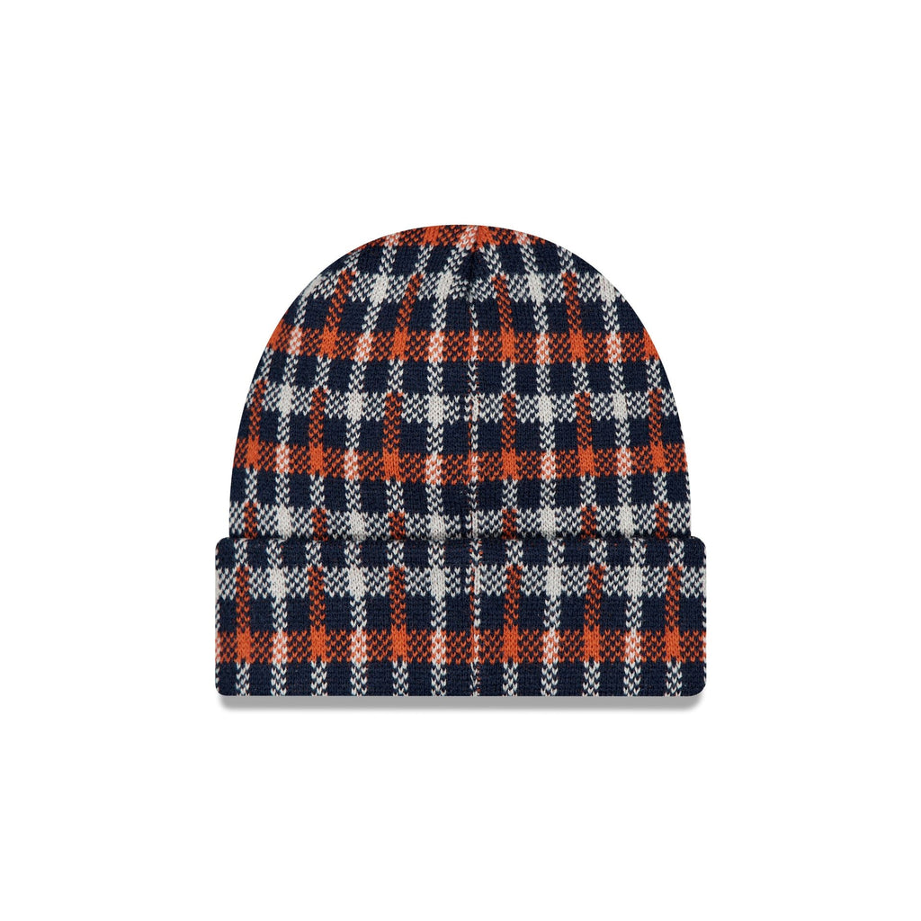 New Era Cap Tartan Check Navy Cuff Knit Hat