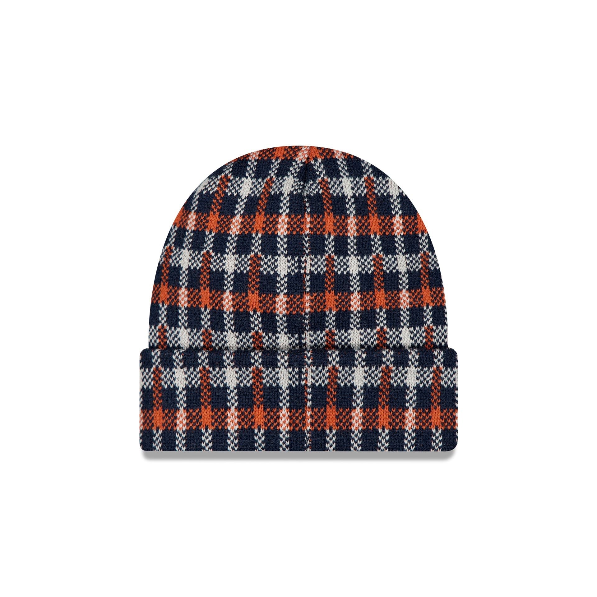 New Era Cap Tartan Check Navy Cuff Knit Hat