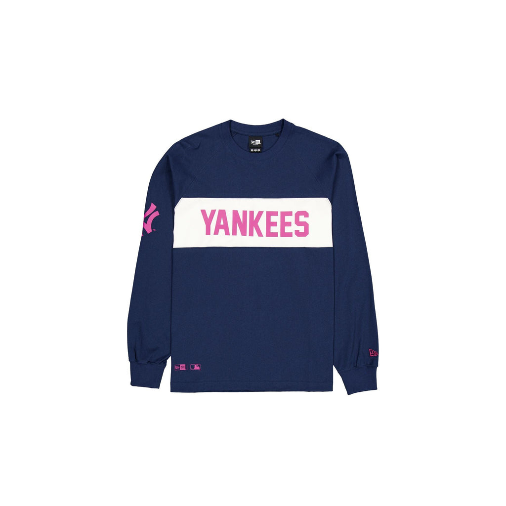 New York Yankees Color Block Dress Blues Long Sleeve T-Shirt