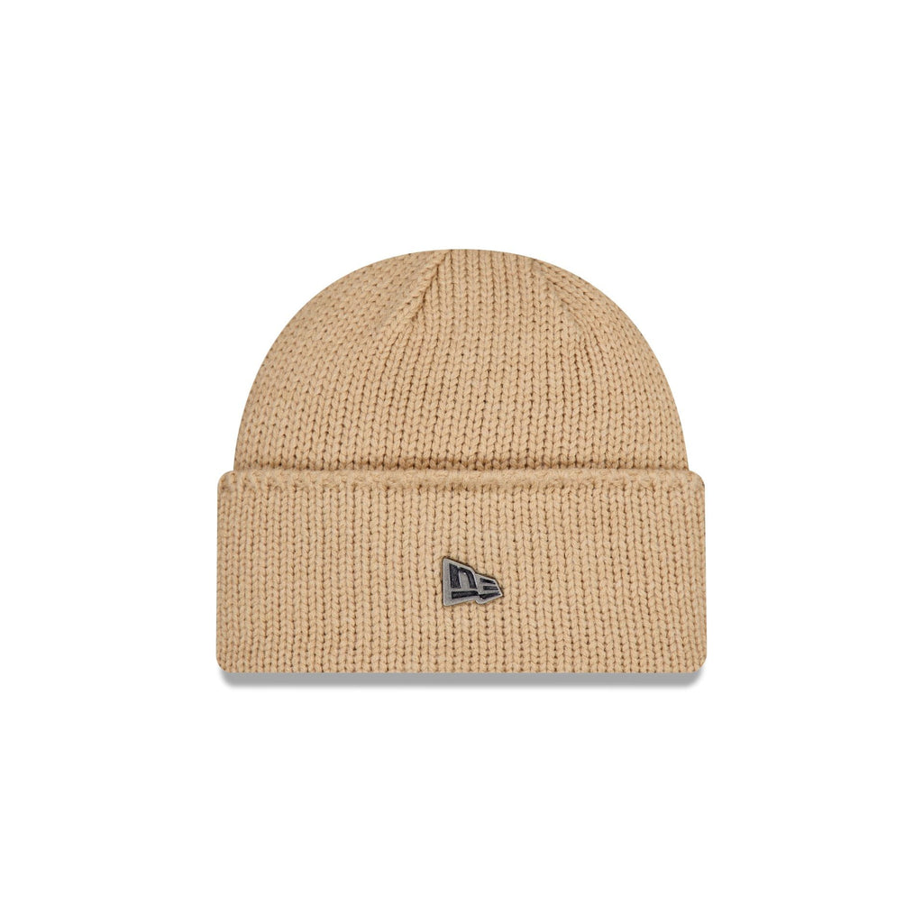 New Era Beige Wide Cuff Knit Beanie