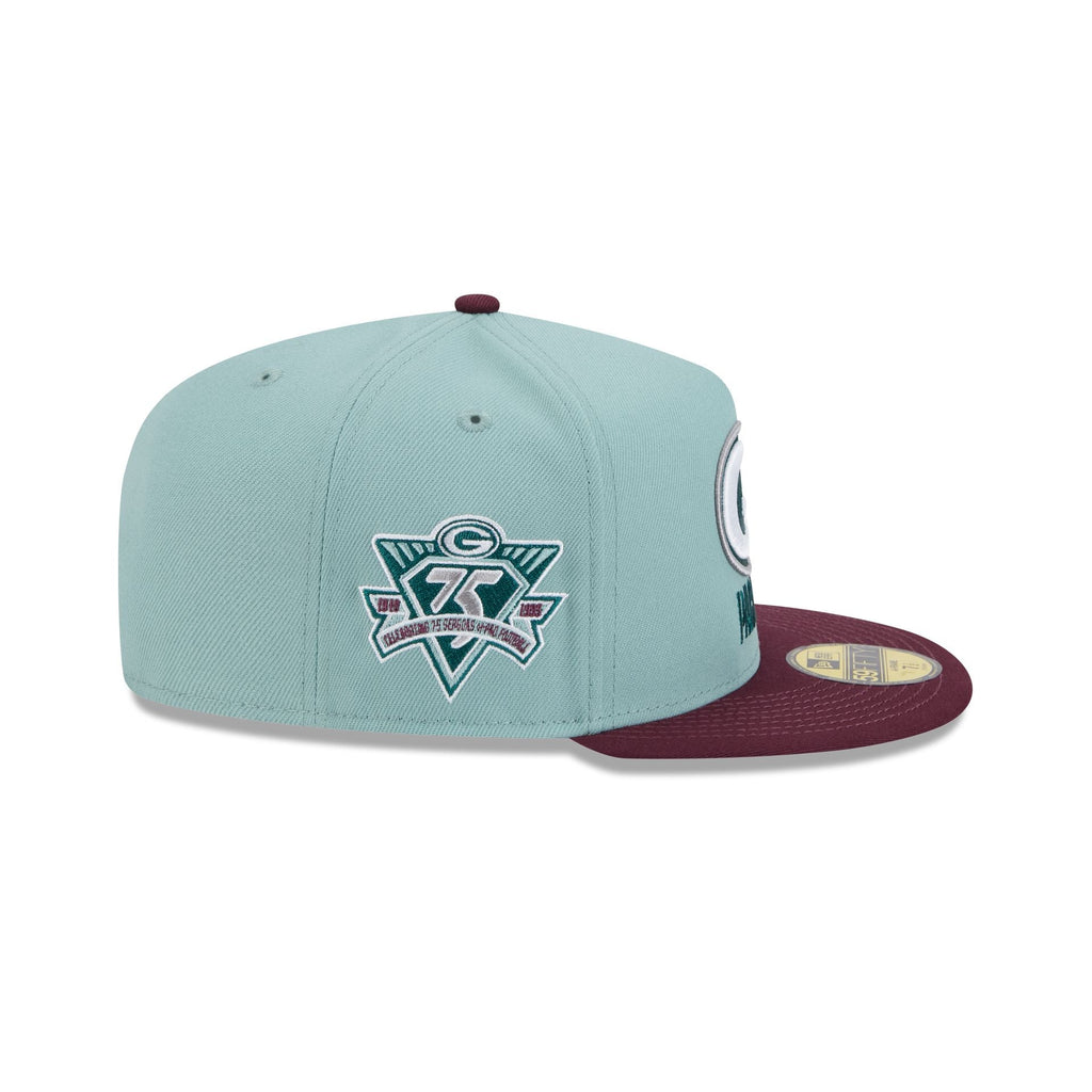Green Bay Packers Beach Kiss Blue 59FIFTY A-Frame Fitted Hat