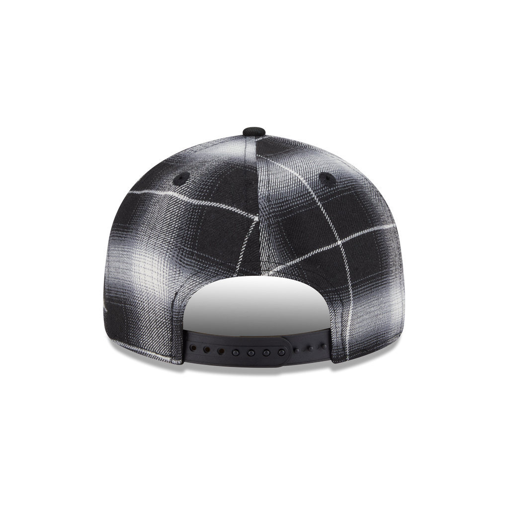 Los Angeles Dodgers Black and White Plaid Retro Crown 9FIFTY Snapback Hat