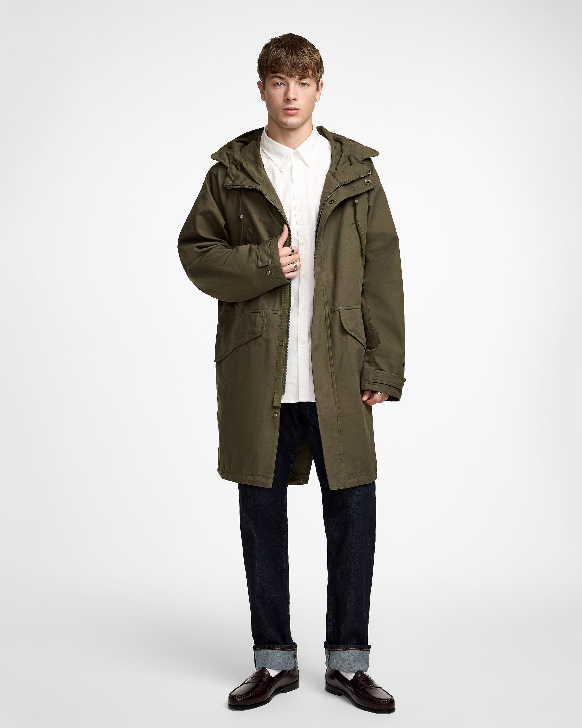 New Era Cap Dark Khaki Fishtail Parka Jacket