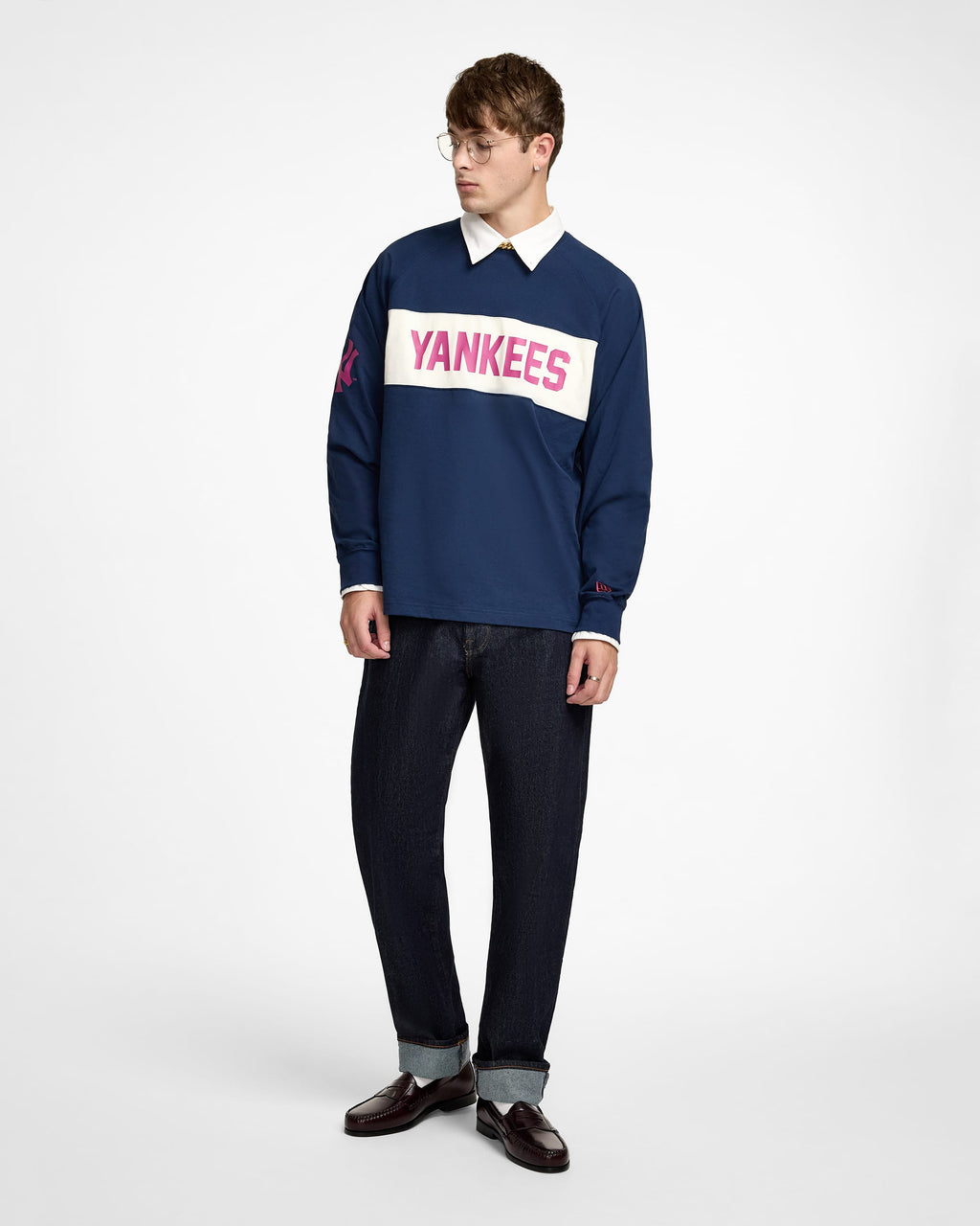 New York Yankees Color Block Douglas Fir Long Sleeve T-Shirt