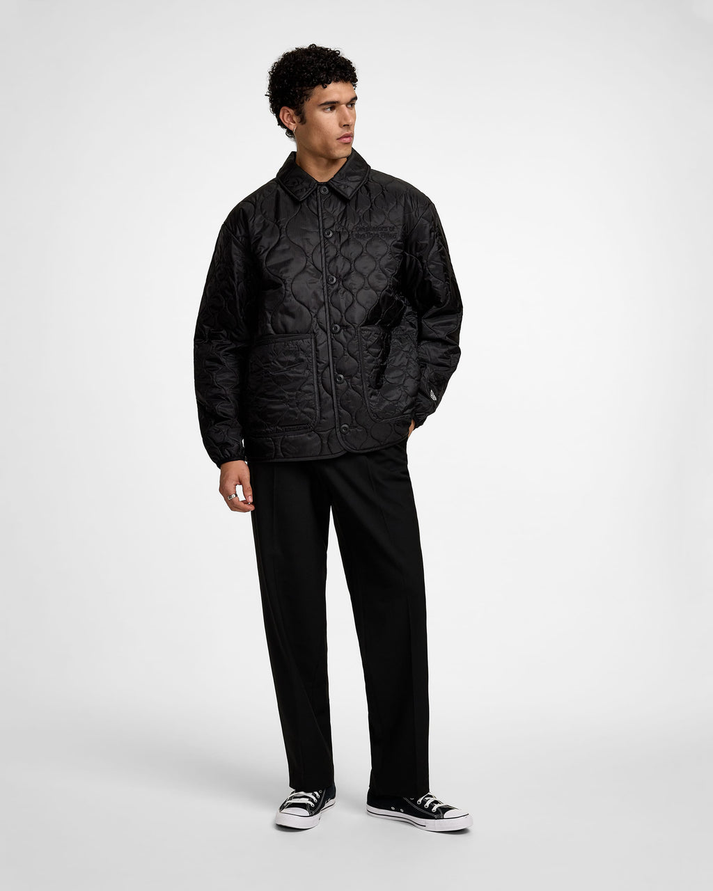 New Era Cap Quilted Button Up Dark Khaki Jacket